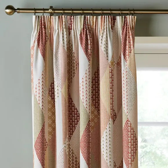 Patchwork Print Pencil Pleat Curtains Dunelm