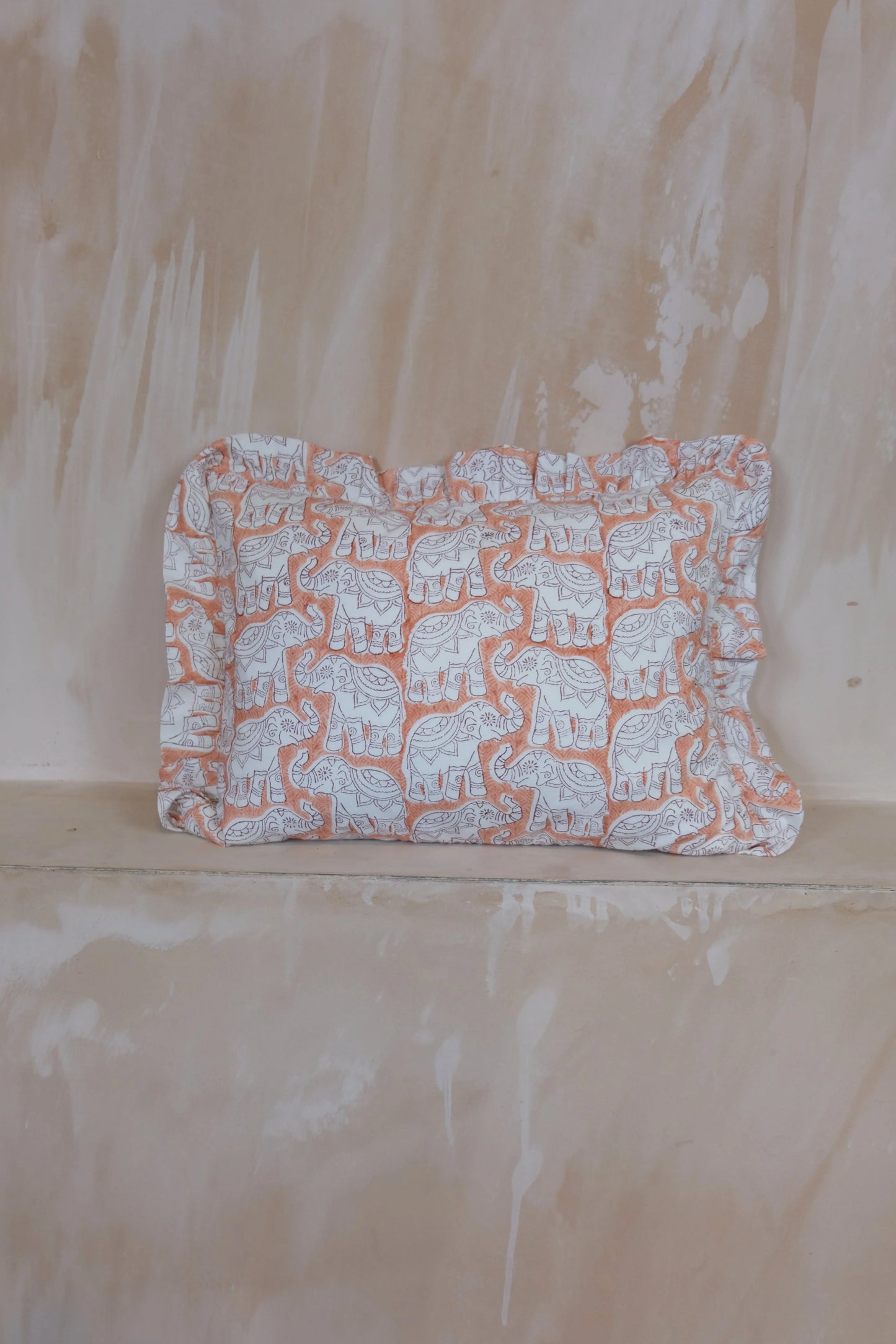 Peach Elephant Baby Pillowcase Kapara London