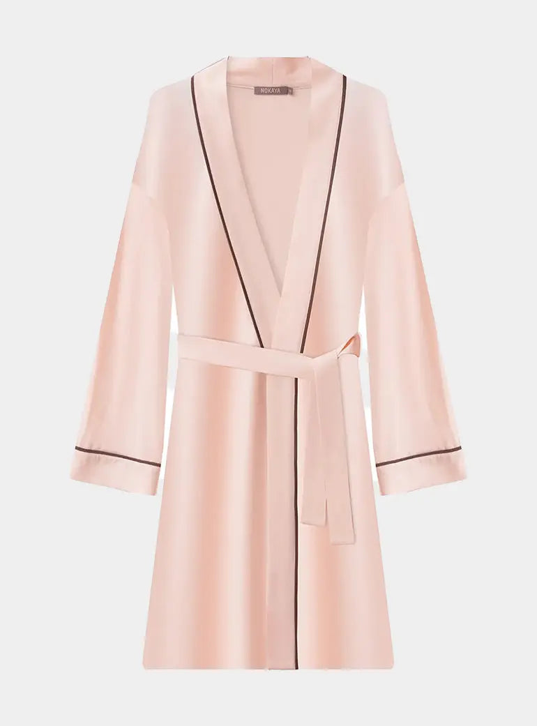 Peach Powder Bamboo Kimono Robe NOKAYA