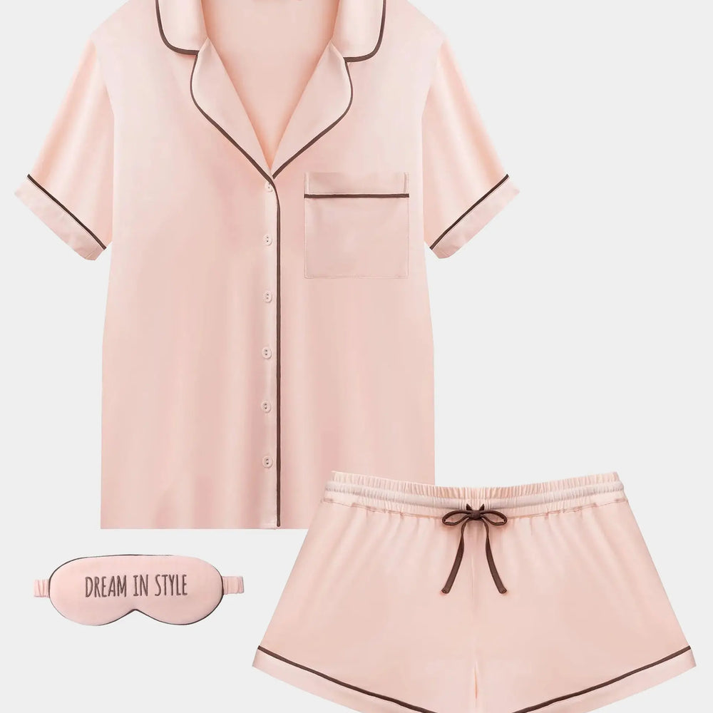 Peach Powder Women's Bamboo Short Pyjama Set NOKAYA