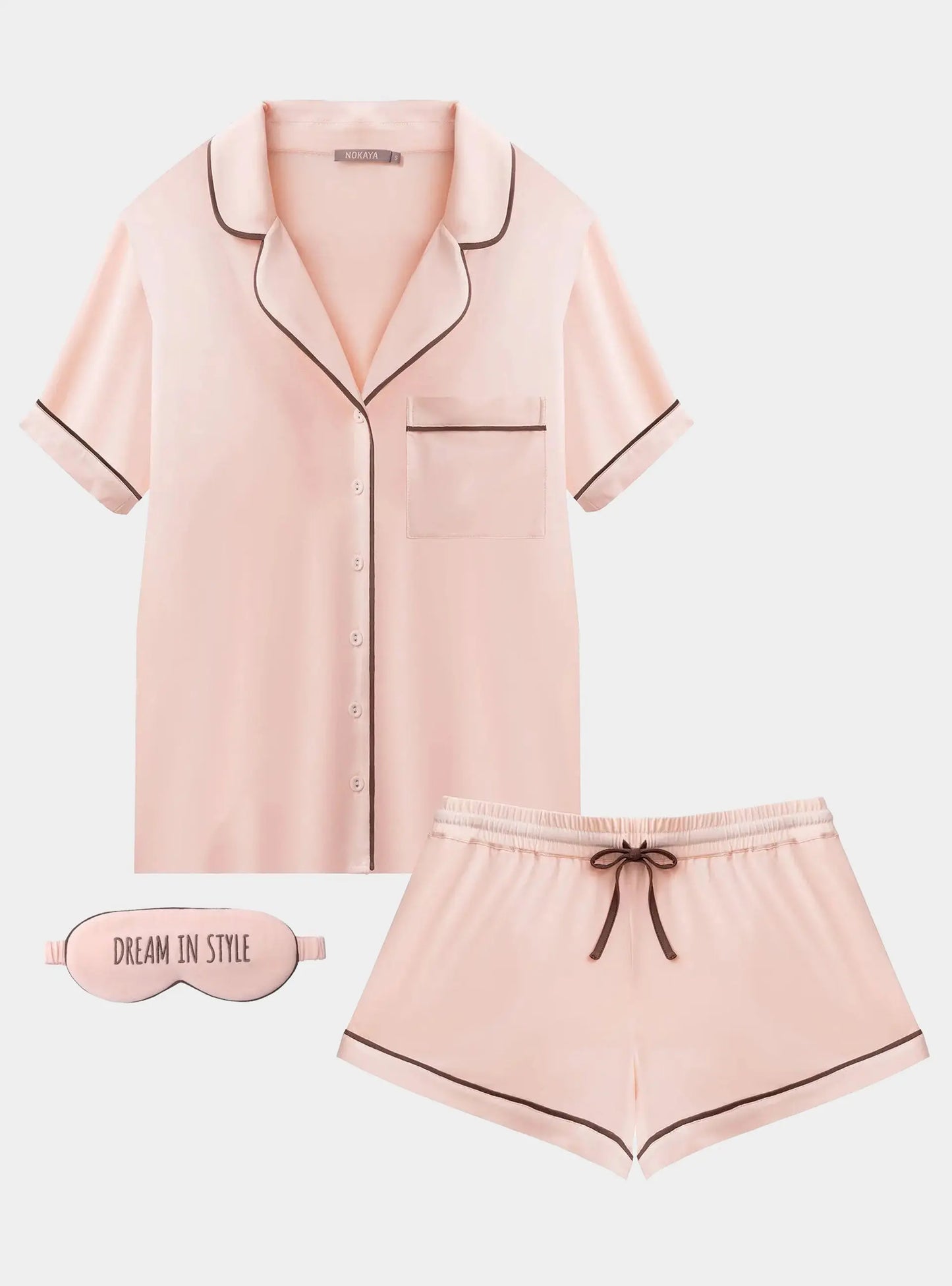 Peach Powder Women's Bamboo Short Pyjama Set NOKAYA