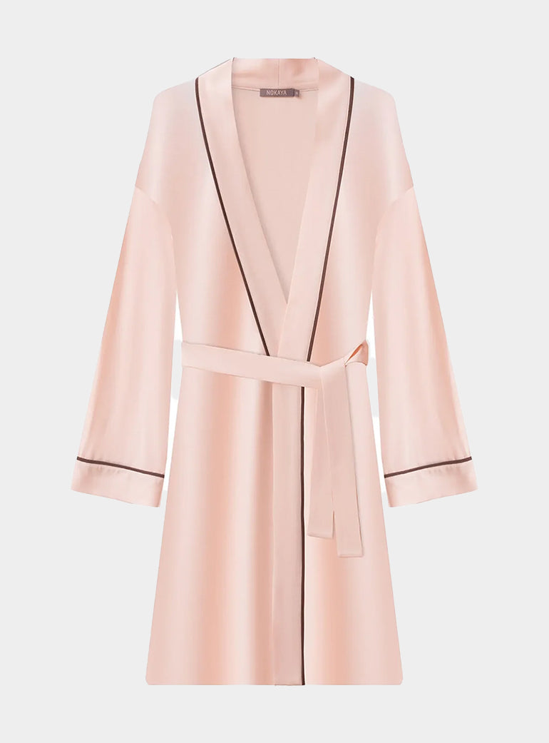 Peach Powder Bamboo Kimono Robe NOKAYA