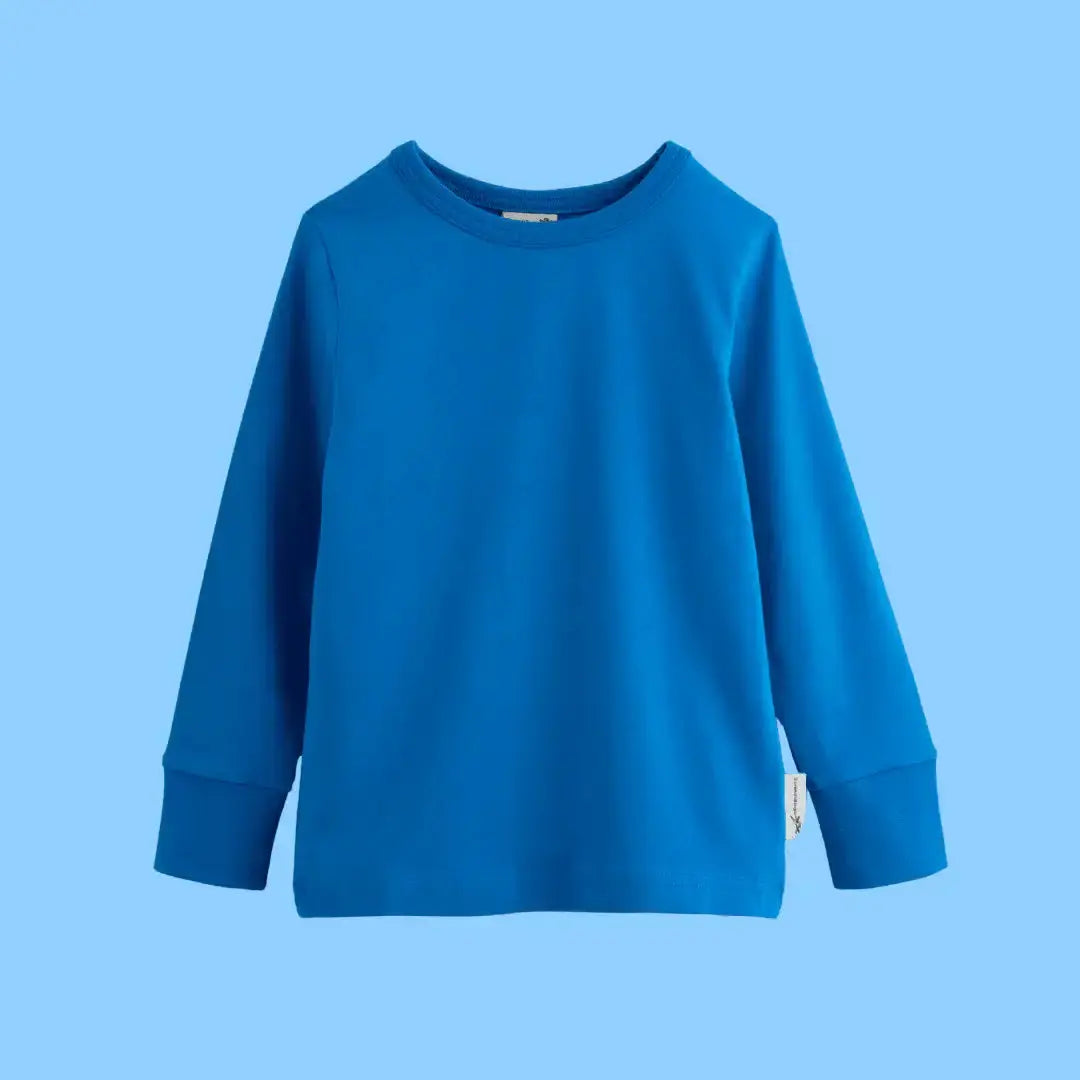 Peacock Blue Kids Organic Long Sleeve Top ScandiBugs