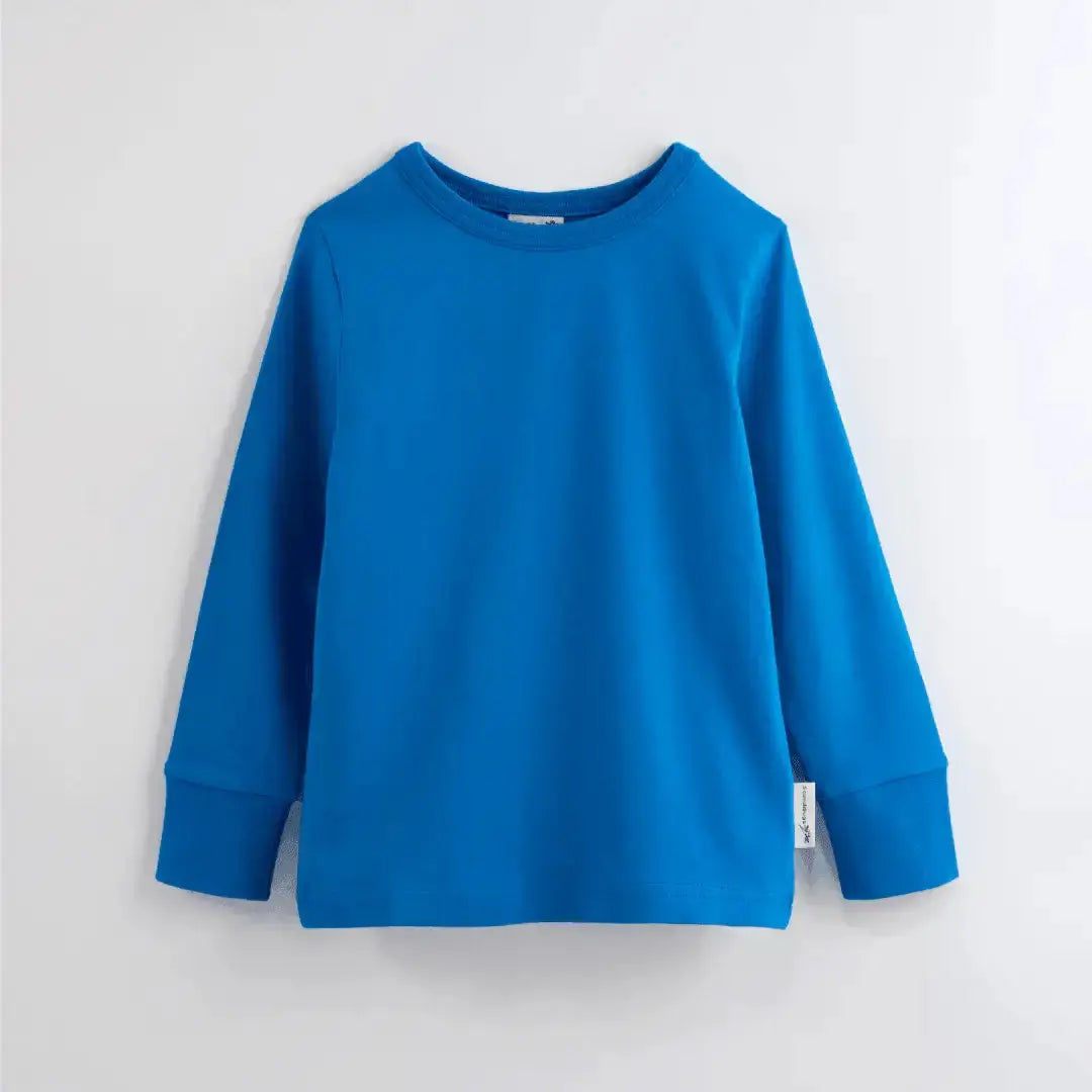 Peacock Blue Kids Organic Long Sleeve Top ScandiBugs