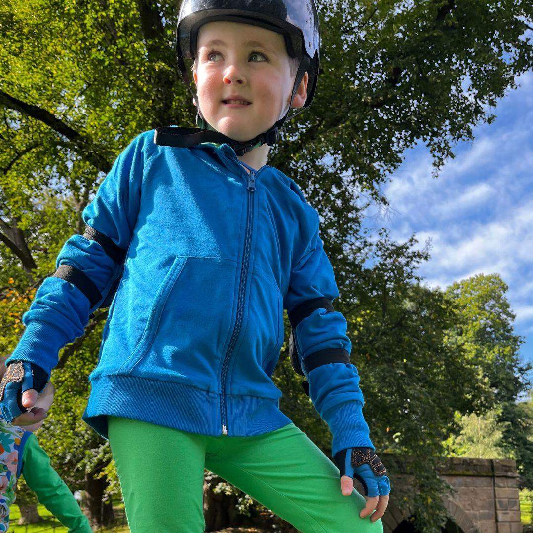 Peacock Blue & Tropical Green Organic Reversible Hoodie ScandiBugs