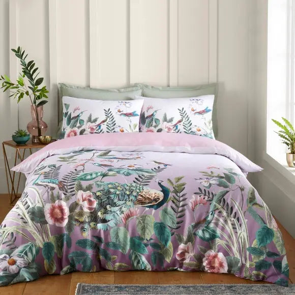 Peacock Gardenia Duvet Cover & Pillowcase Set Dunelm
