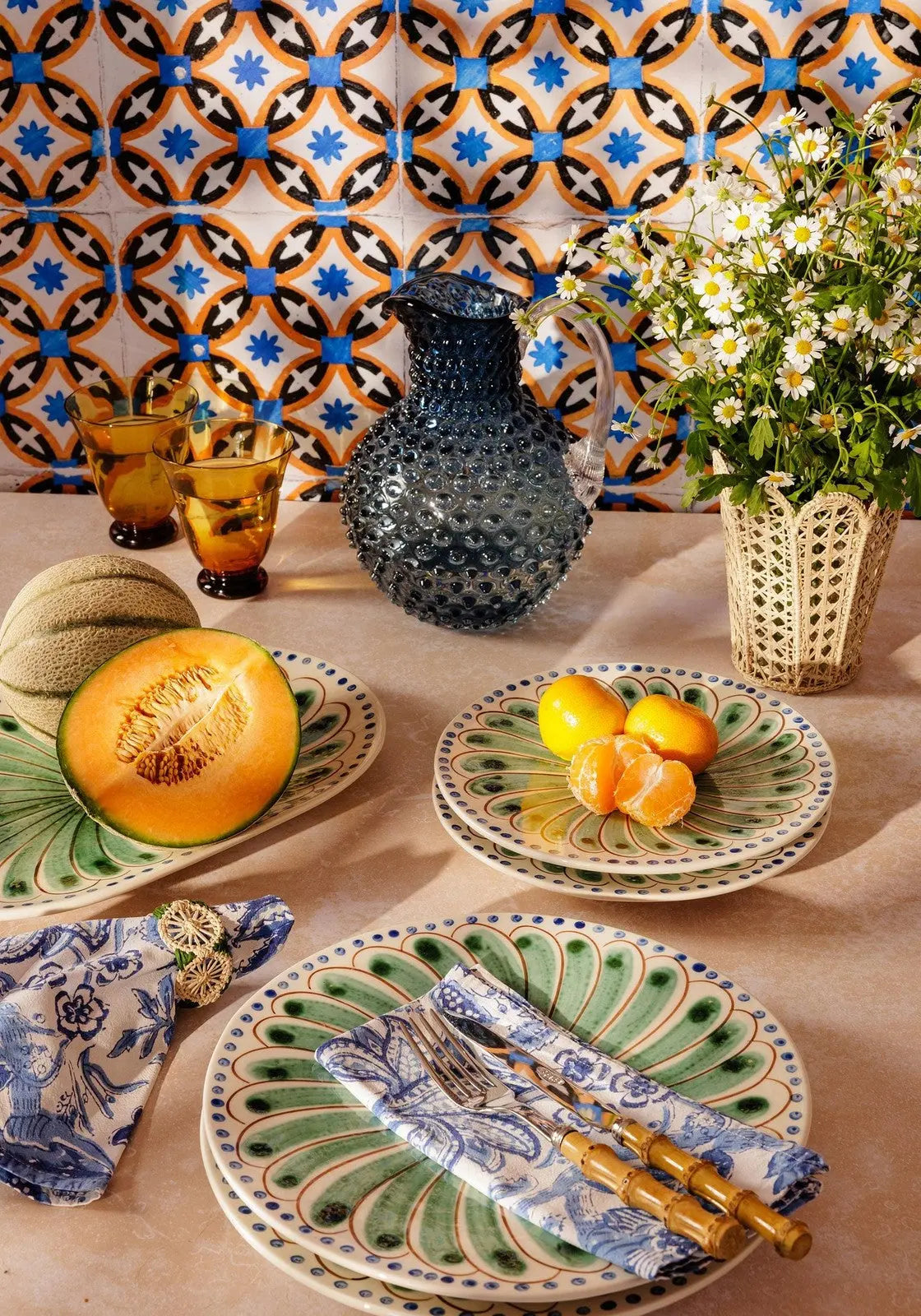 Peacock Serving Plate, Green Casa by Josephine Jenno