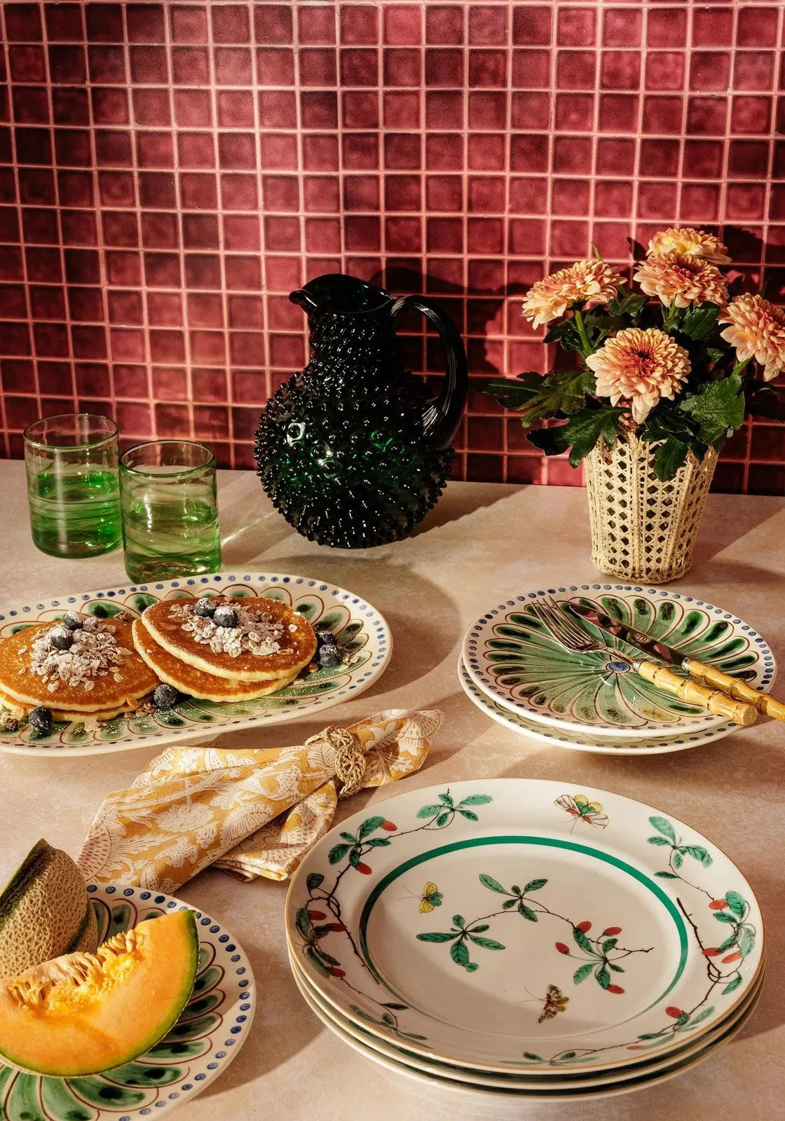 Peacock Serving Plate, Green Casa by Josephine Jenno