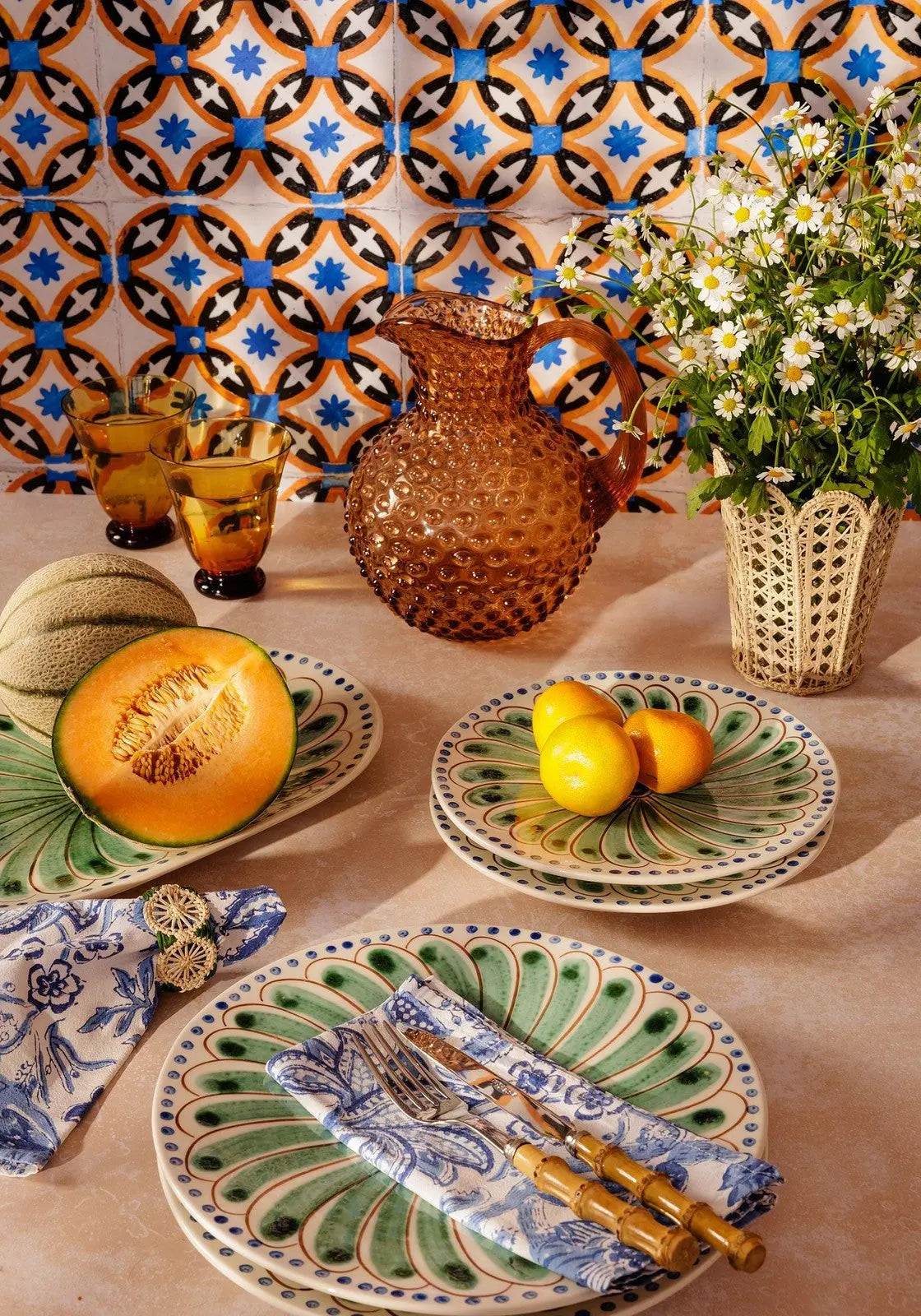 Peacock Side Plate, Green Casa by Josephine Jenno