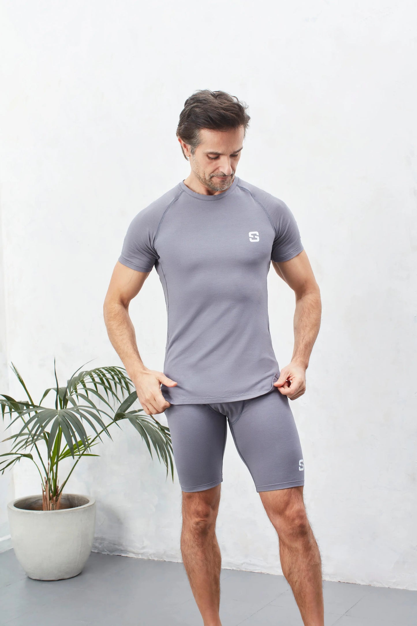 Pearl Grey Mens Gym T-Shirt Sōma Sportswear