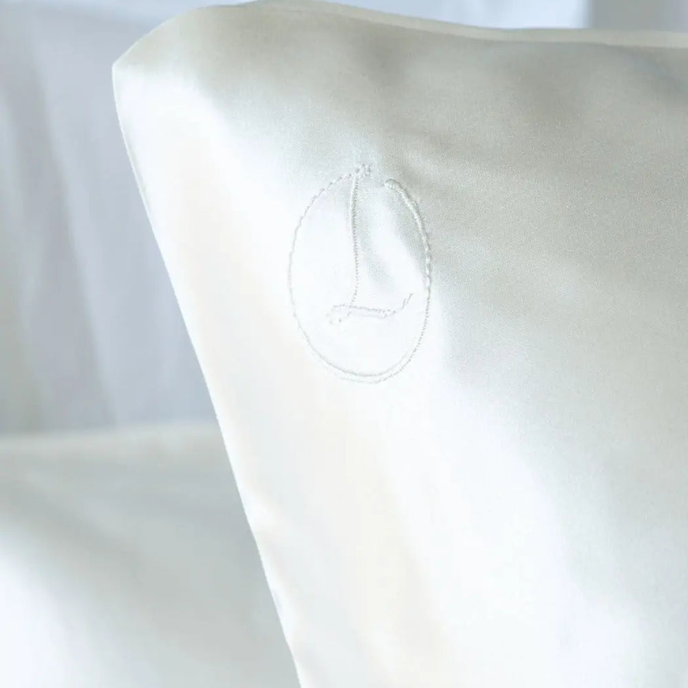 Pearl White Silk Pillowcase Liv Lindley Silk Studio