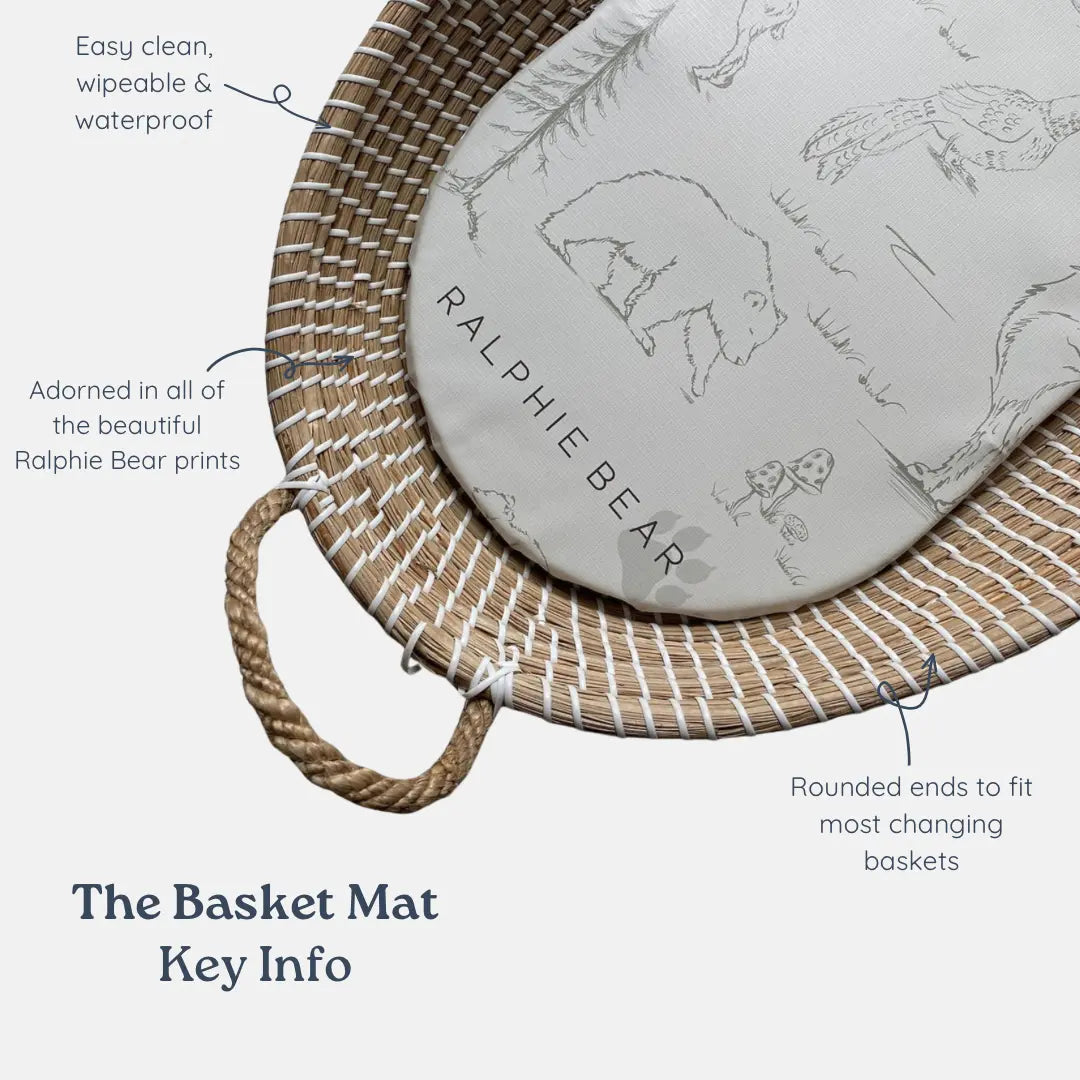 Pears Changing Basket Mat Liner Ralphie Bear