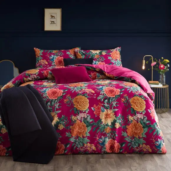 Peony Floral Duvet Cover & Pillowcase Set Dunelm