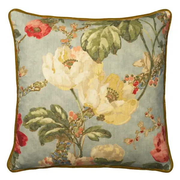 Peony Summer Sky, Sustainable Feather, Cushion Eco-conscious & Cotton & Cotton Blend & Linen & Linen Blend Floral Andrew Martin