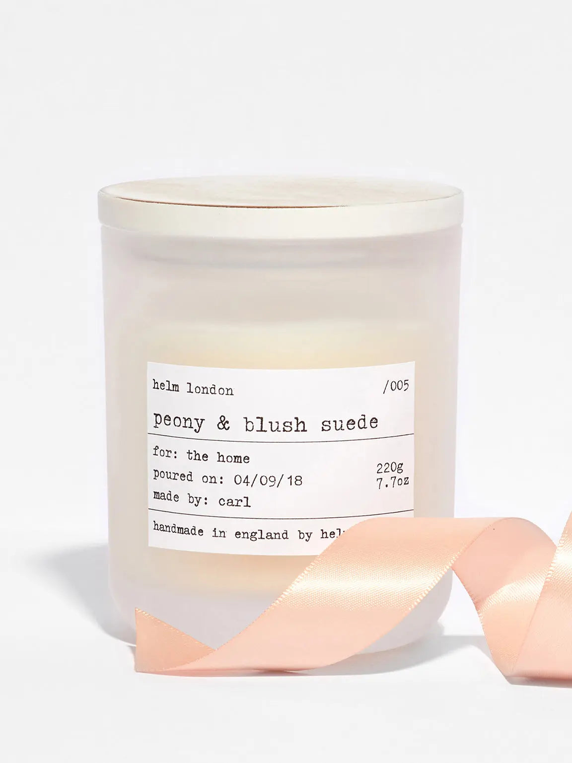 Peony & Blush Suede Luxury Candle Helm London