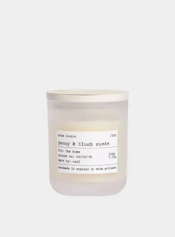 Peony & Blush Suede Luxury Candle Helm London