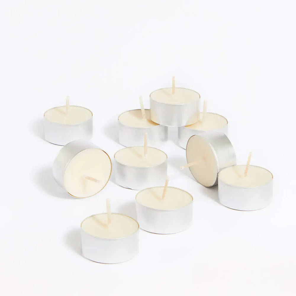 Peony & Blush Suede Tealights - Set Of 10 Helm London