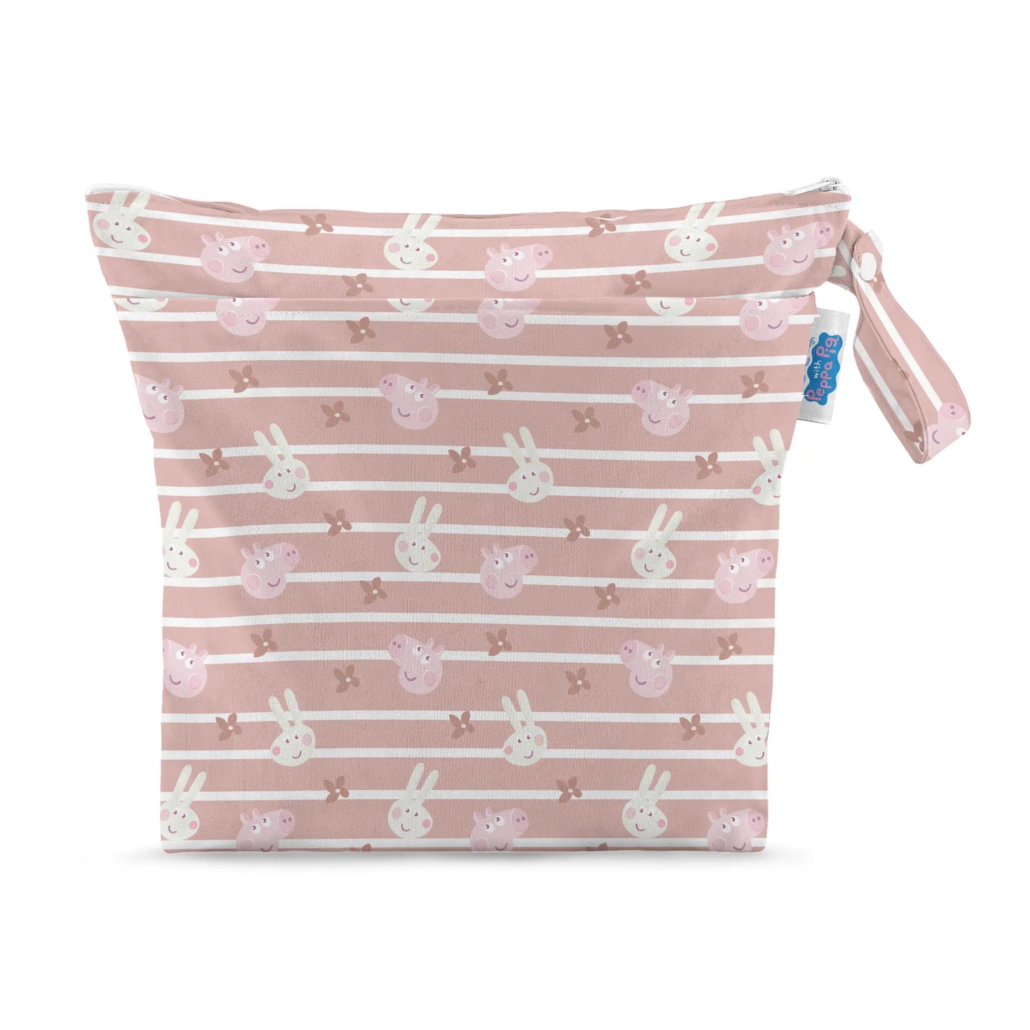 Peppa Pig Grab & Go Nappy Wet Bag - Blush Stripe Modern Cloth Nappies
