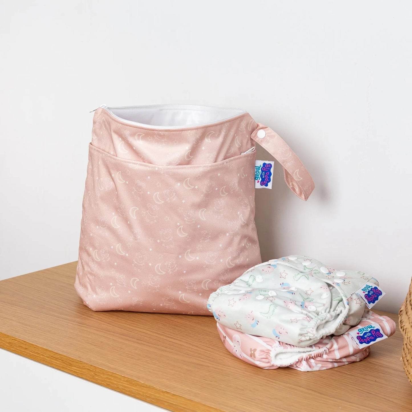 Peppa Pig Grab & Go Nappy Wet Bag - Moons & Stars Modern Cloth Nappies