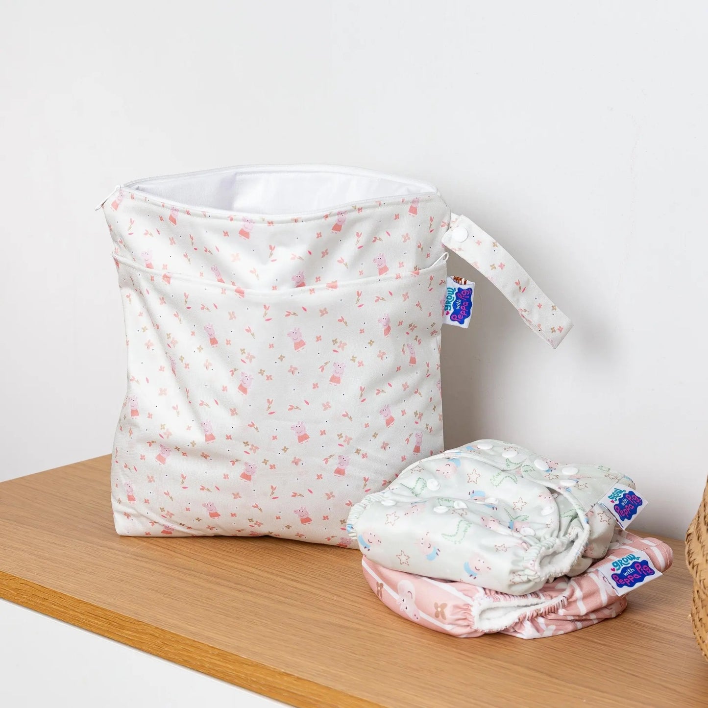 Peppa Pig Grab & Go Nappy Wet Bag - Peppa Floral Modern Cloth Nappies