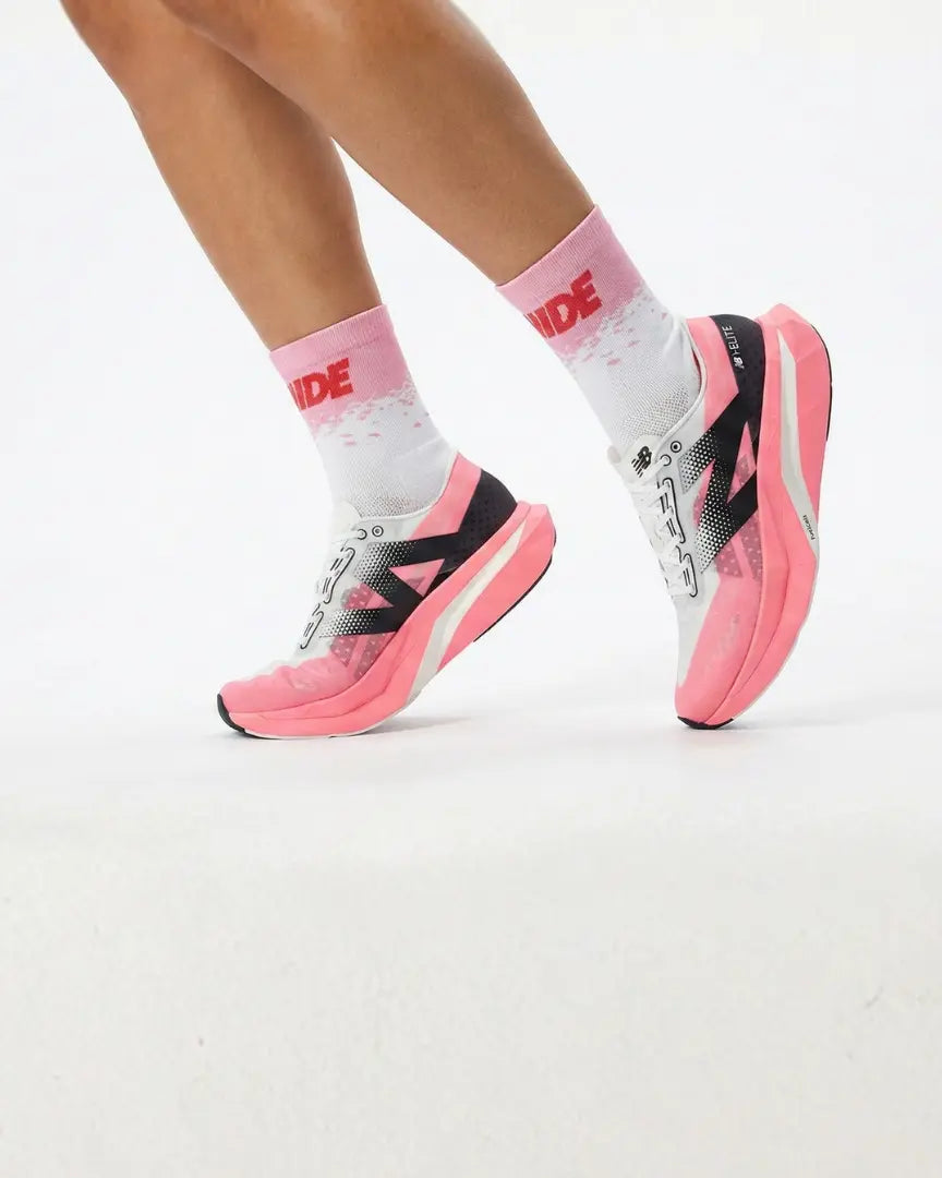 Performance Running Socks - Quarter Crew Flash Pink Stride North East