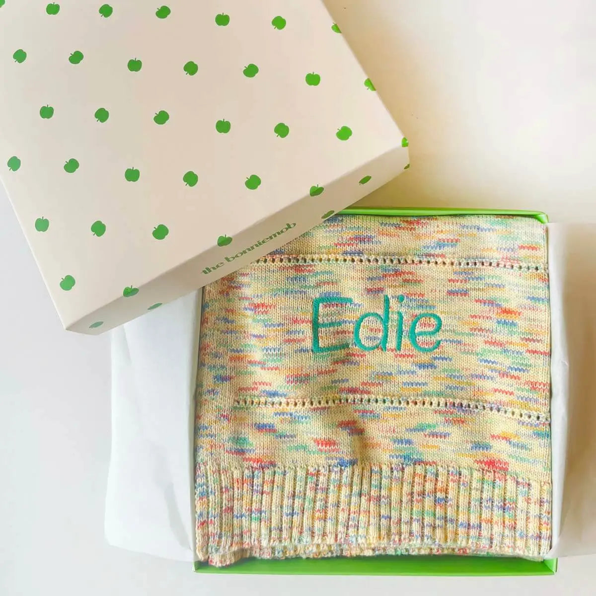 Personalised Knitted Baby Blanket, Space Dye - Merry The bonniemob
