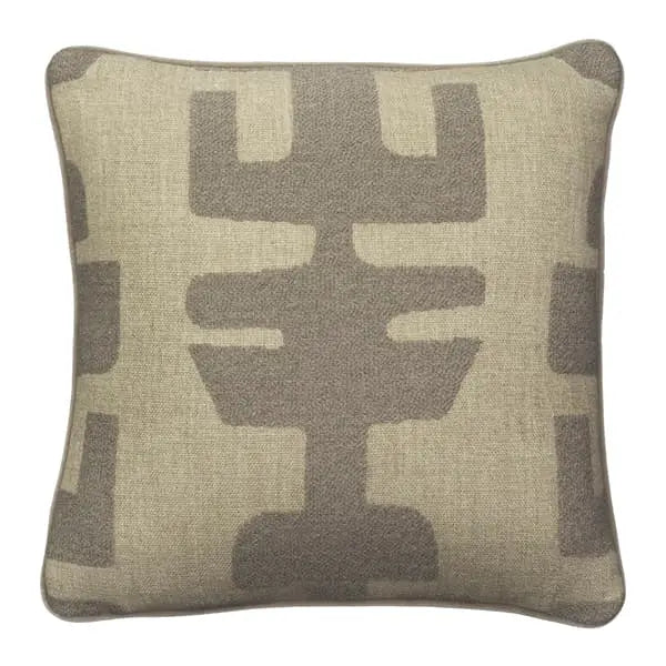 Peru Smoke, Sustainable Feather, Cushion Bouclé & Cotton Blend & Linen Blend & Wool Blend Geometric & Weave Andrew Martin