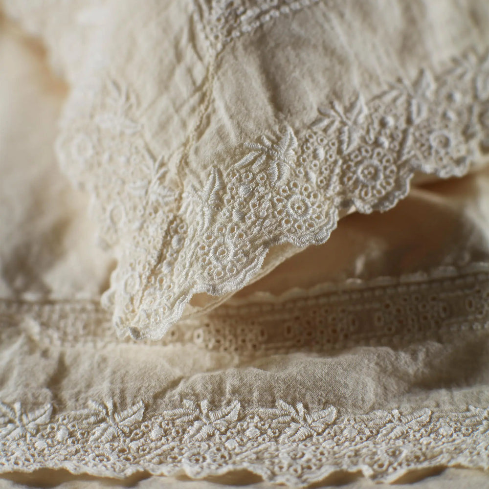 Pia Embroidered 100% Cotton Pillowcase The Secret Linen Store