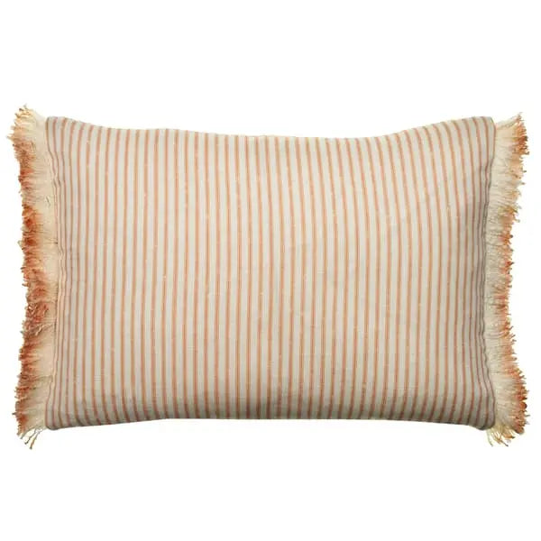 Picket Orange/Island Trim, Sustainable Feather, Cushion Eco-conscious & With Trim/Fringe & Linen & Linen Blend Stripe Andrew Martin