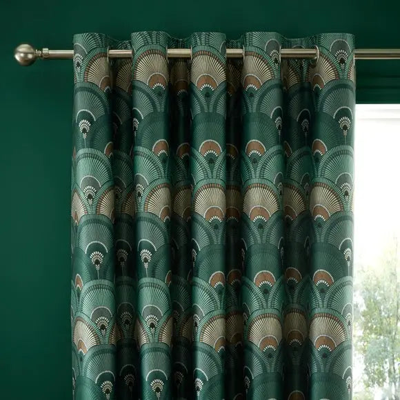 Pierre Fan Emerald Blackout Eyelet Curtains Dunelm