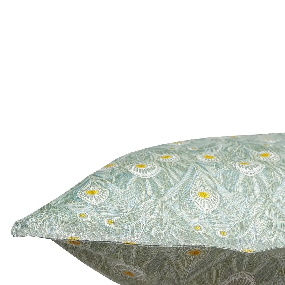 Pillowcase Made With Liberty Fabric QUEEN HERA GREEN Coco & Wolf