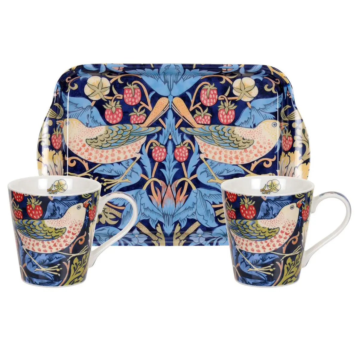 Pimpernel Strawberry Thief Mug And Tray Set Blue Pimpernel