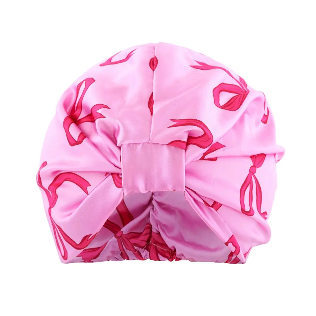 Pink Bows Satin Sleep Turban SMUG