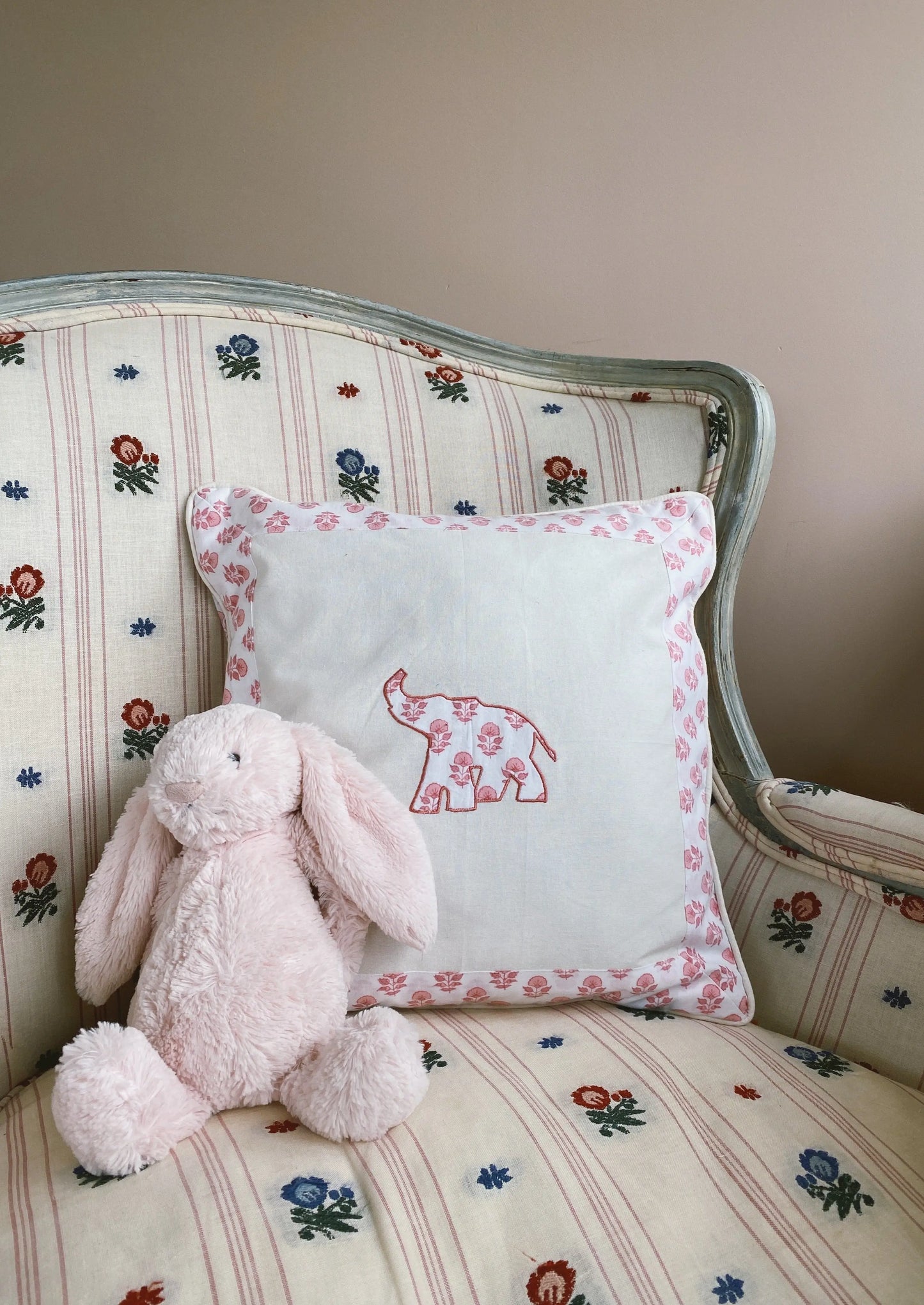 Pink Elephant Cushion Cover Kapara London