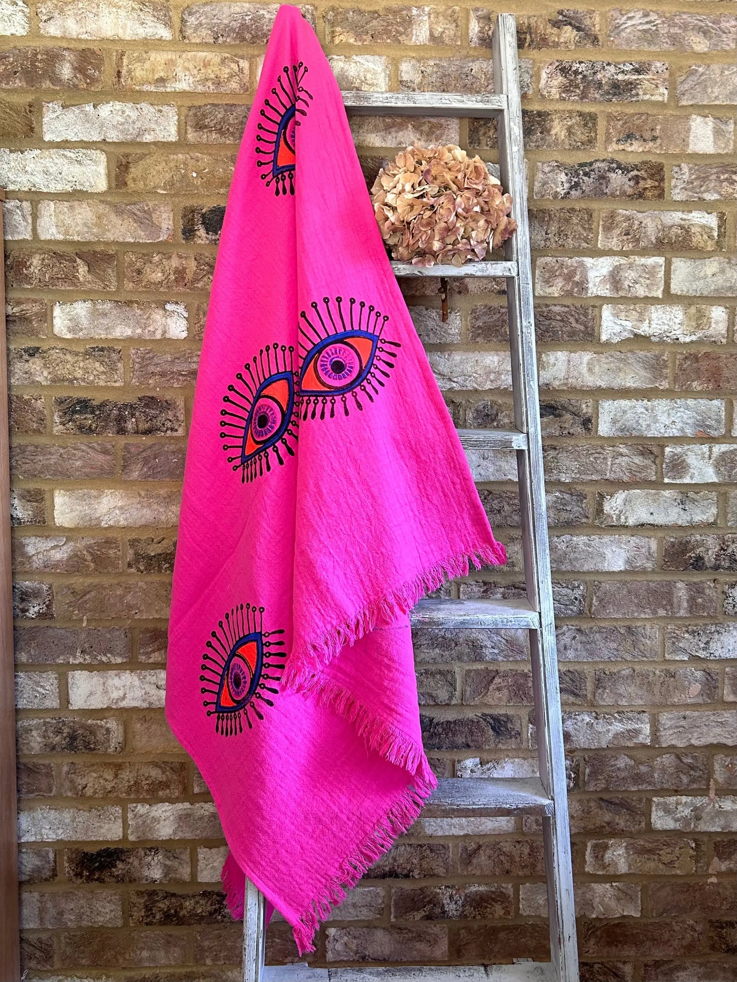 Pink Eye Organic Cotton Peshtemal Towel Loome Lifestyle