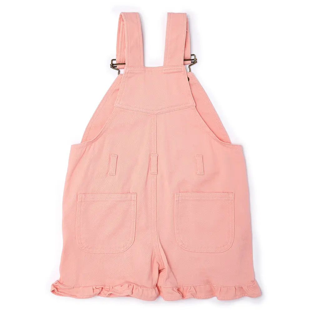 Pink Frill Shorts Dotty Dungarees