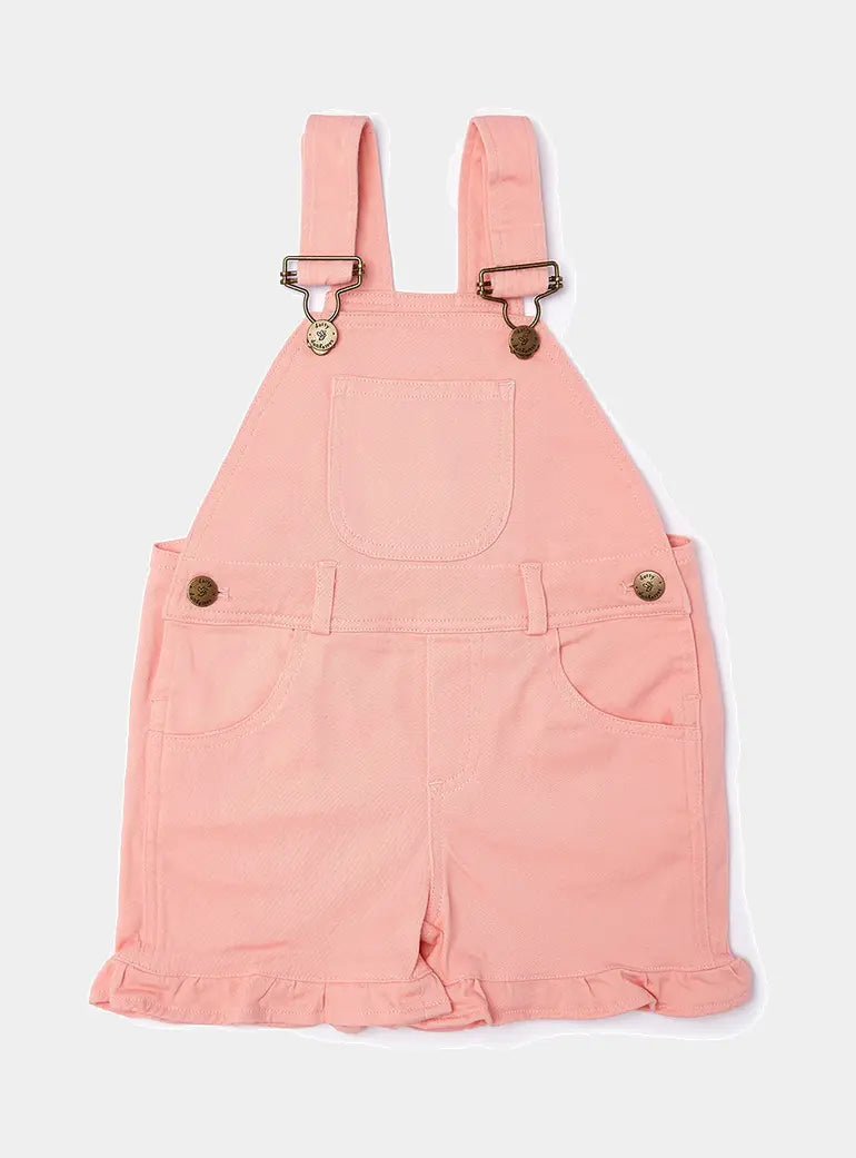Pink Frill Shorts Dotty Dungarees