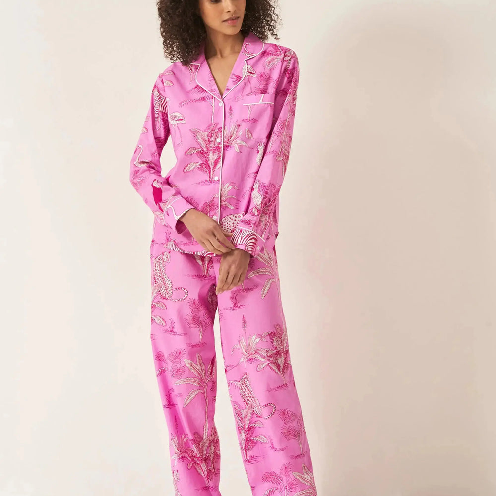 Jungle Women's Long Sleeve Organic Cotton Pyjama Trouser Set Myza