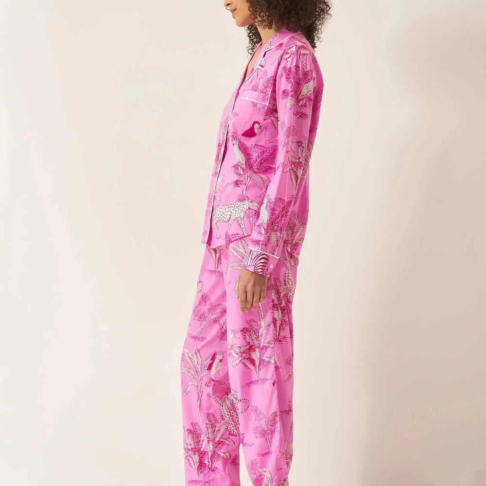 Jungle Women's Long Sleeve Organic Cotton Pyjama Trouser Set Myza