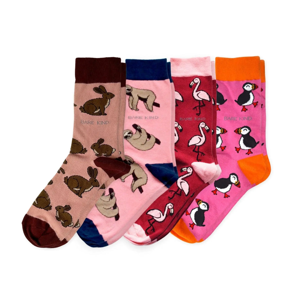 Pink Lover 4 Bamboo Sock Set Bare Kind
