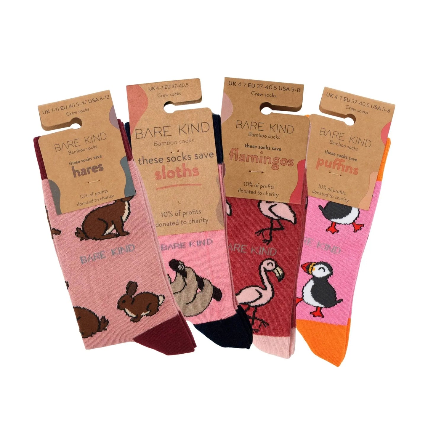 Pink Lover 4 Bamboo Sock Set Bare Kind