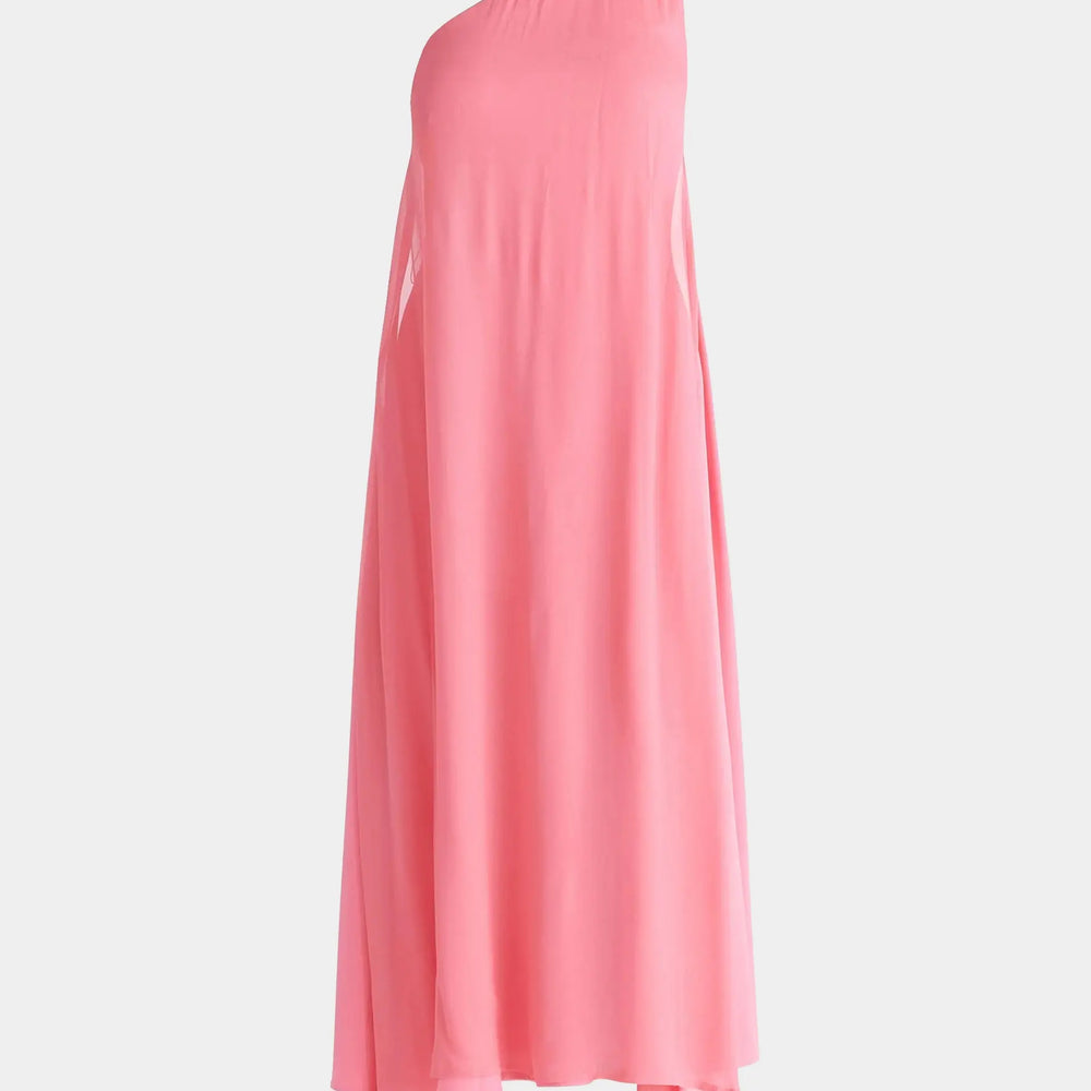 Pink One Shoulder Flowy Dress Paisie