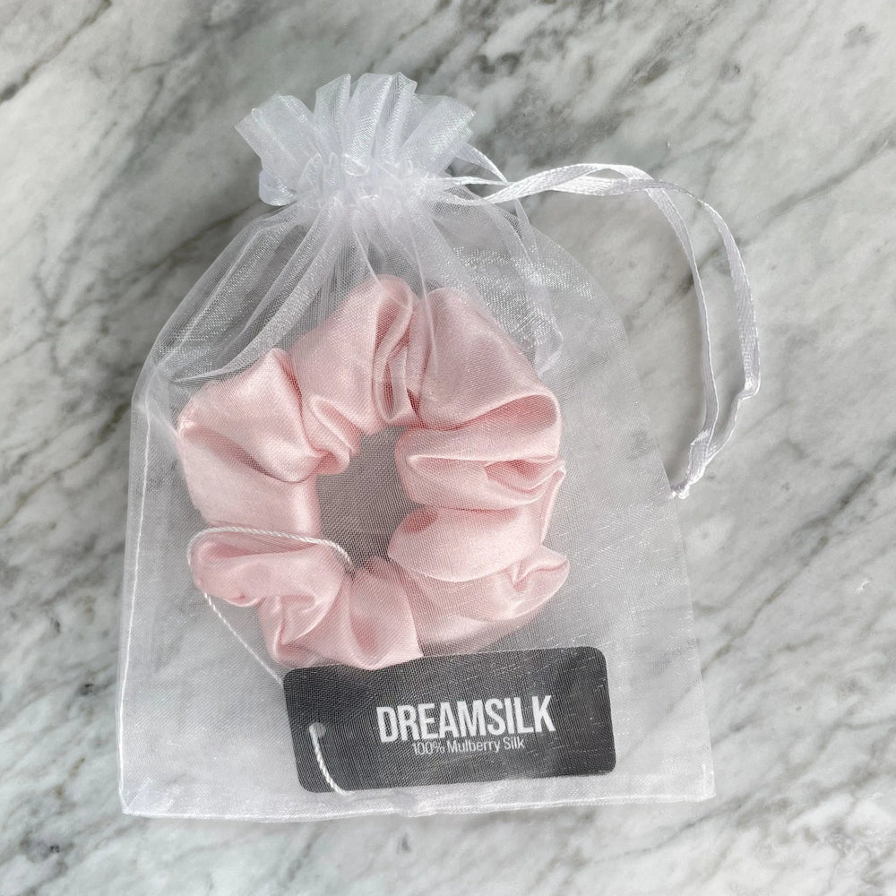 Pink Silk Scrunchie - Regular DREAMSILK