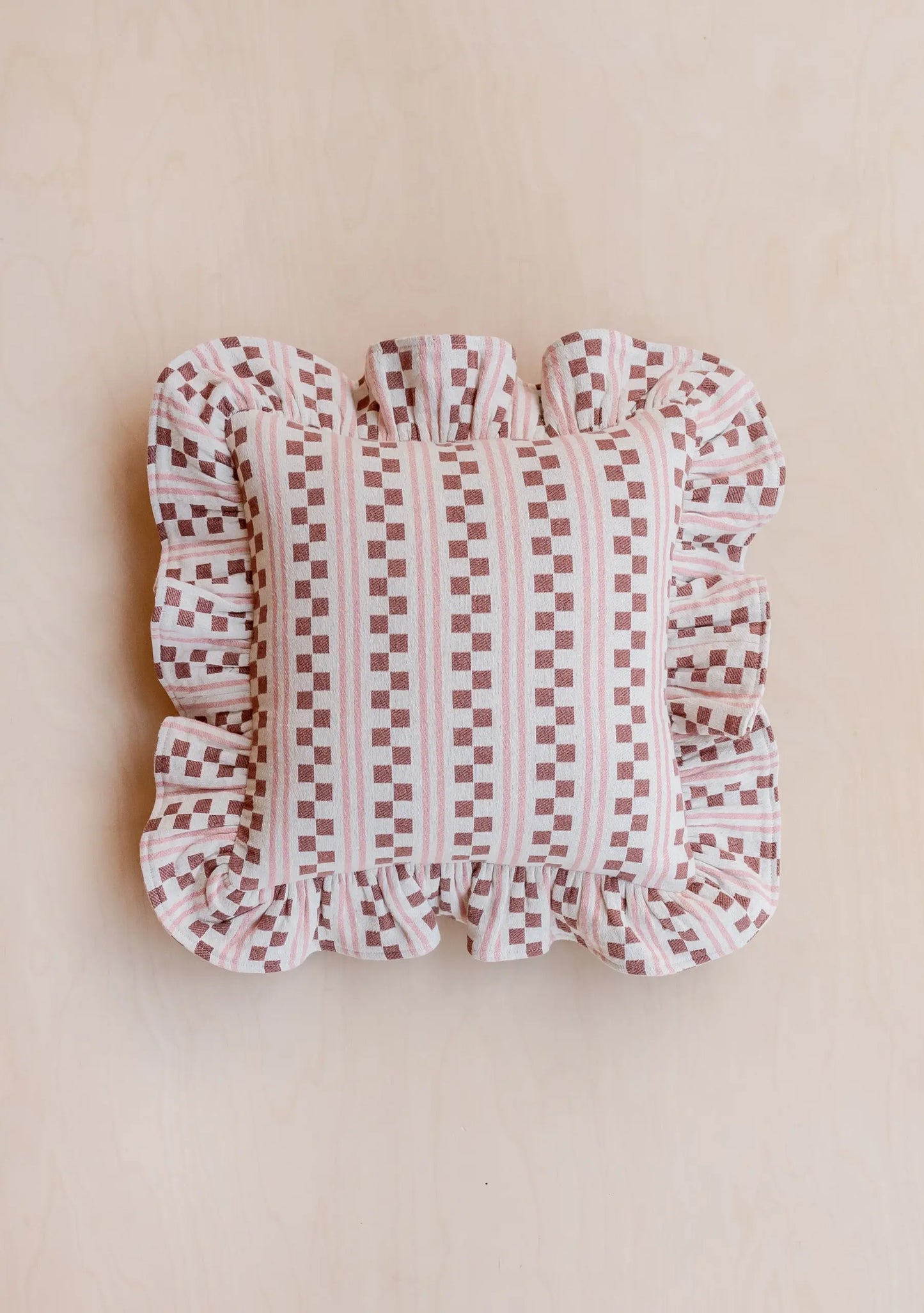 Pink Stripe Cotton Cushion Cover TartanBlanketCo