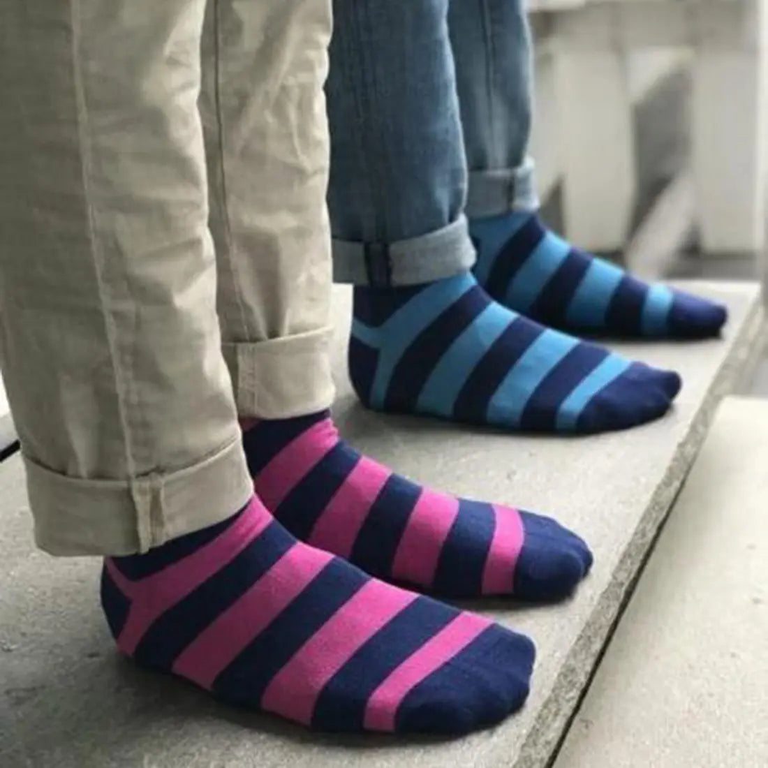 Pink Stripe Matching Bamboo Socks (Adult & Child) Swole Panda