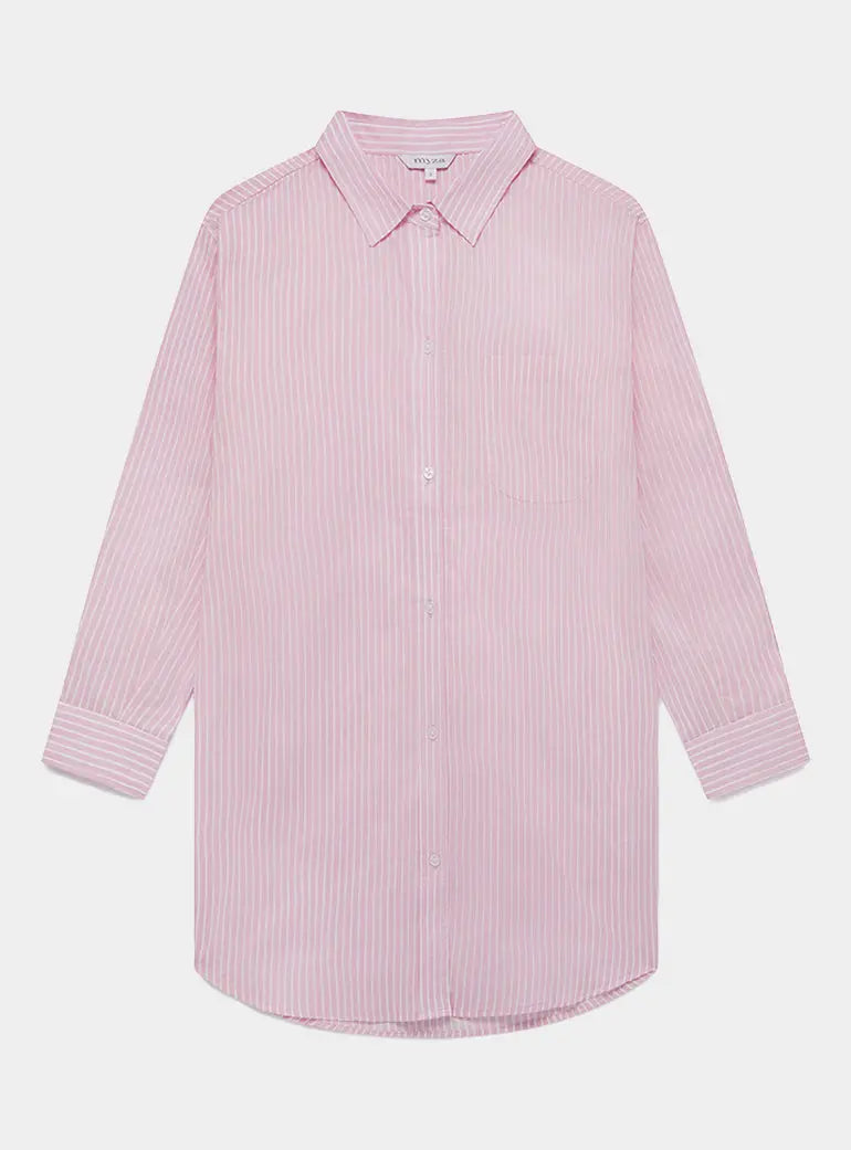 Pink Stripe Women's Organic Cotton Nightshirt Myza