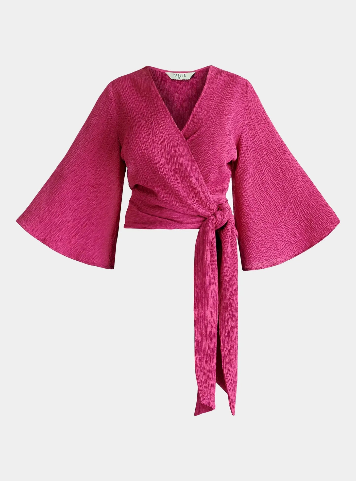 Pink Textured Wrap Kimono Blouse Paisie