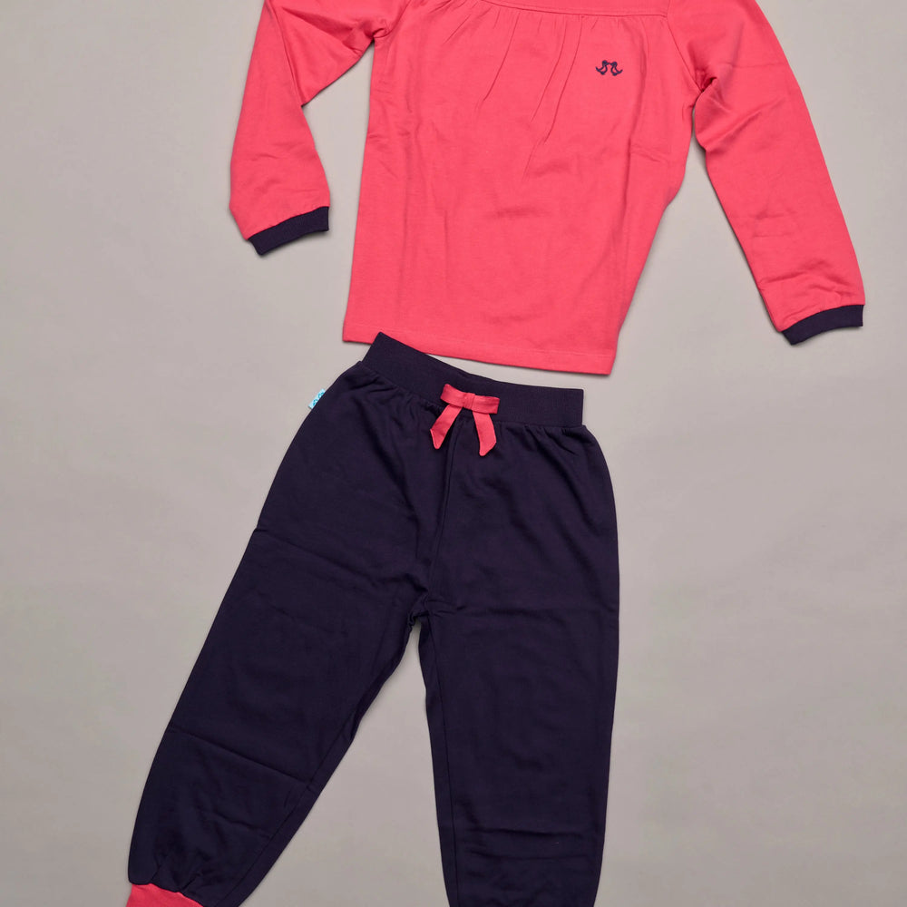 Pink & Black Girls Loungewear Set Luca and Rosa