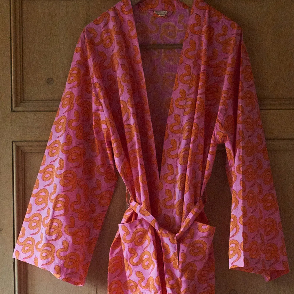 Pink & Orange Snake Kimono Lulu and Nat