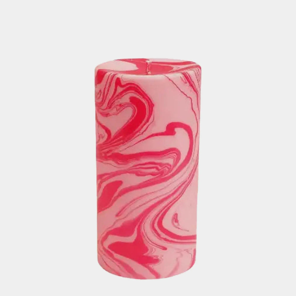 Pink & Red Marbled Pillar Candle Lords Fragrance House